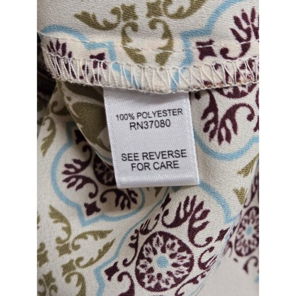 Cato  Womens 18/20W Paisley Popover Tunic Top V Neck Roll Tab Sleeve Boho - Picture 7 of 8